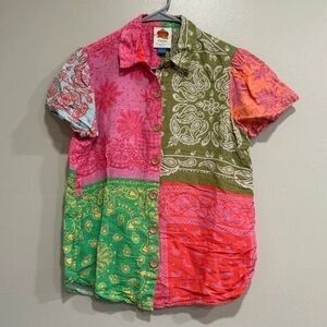 Farm Rio x Anthropologie linen paisley print small